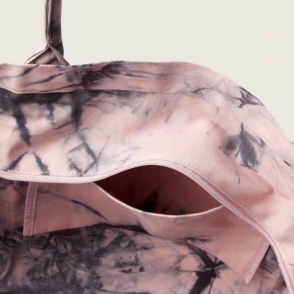 PINK Victoria's Secret XL Pink Marble Tye-Dye Logo Canvas Tote Bag - Picture 5 of 15
